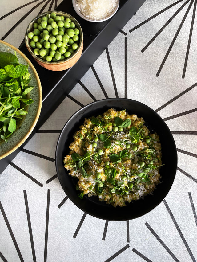 how to make a fresh pea and mint risotto