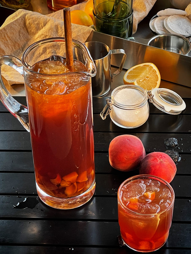 how to make peach bourbon sweet tea