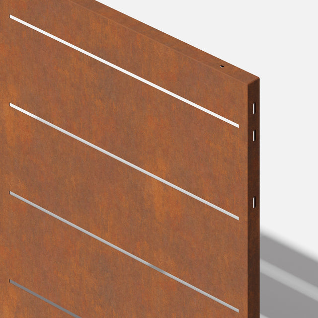 corten linear privacy screen sets