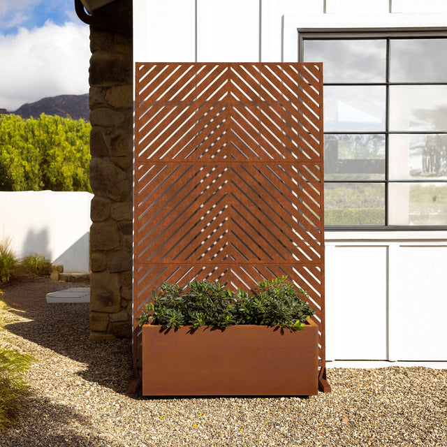 corten long box planter