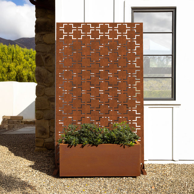 corten long box planter