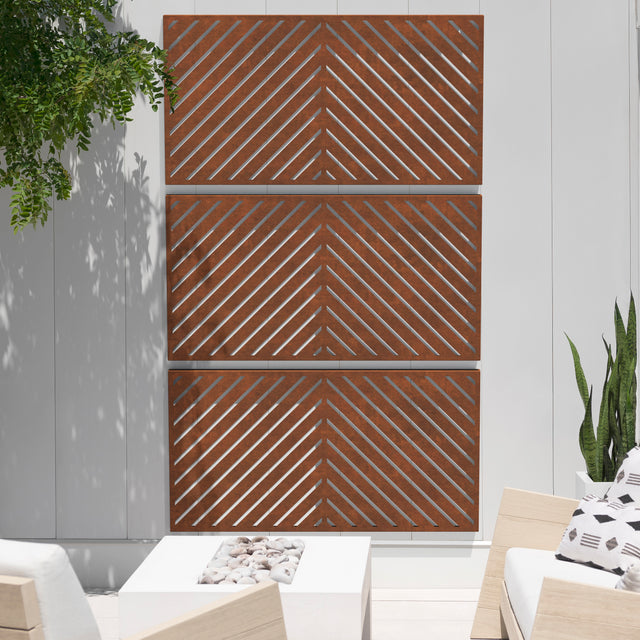 corten arrow privacy screen sets