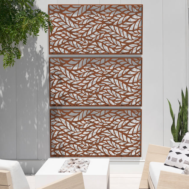 corten flowleaf privacy screen sets