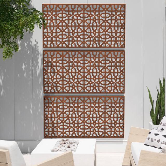 corten parilla privacy screen sets