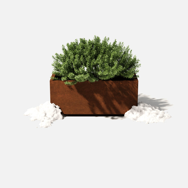 corten long box planter