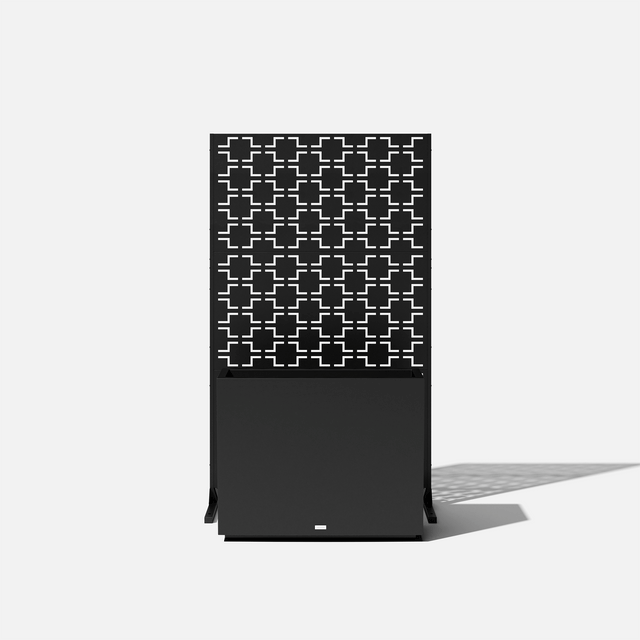 block span planter with privacy screen set