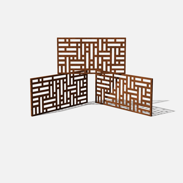 corten blocks privacy screen sets