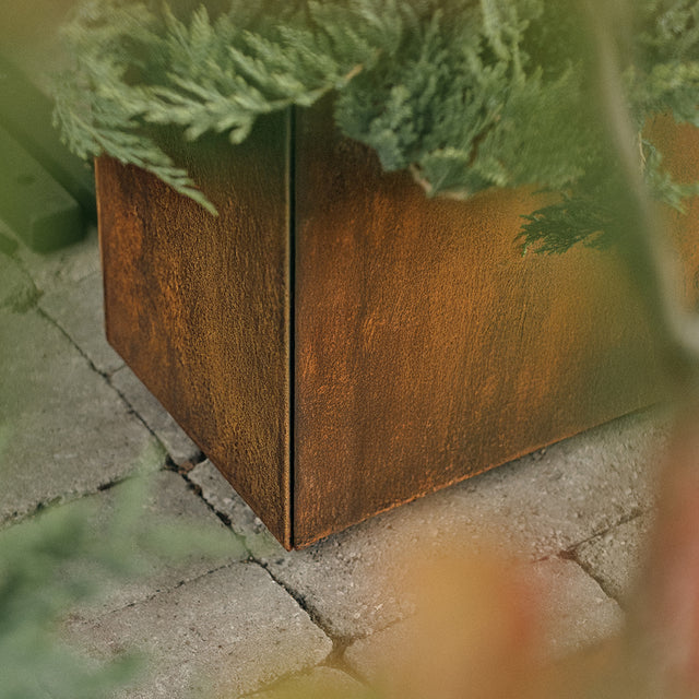 corten long box planter