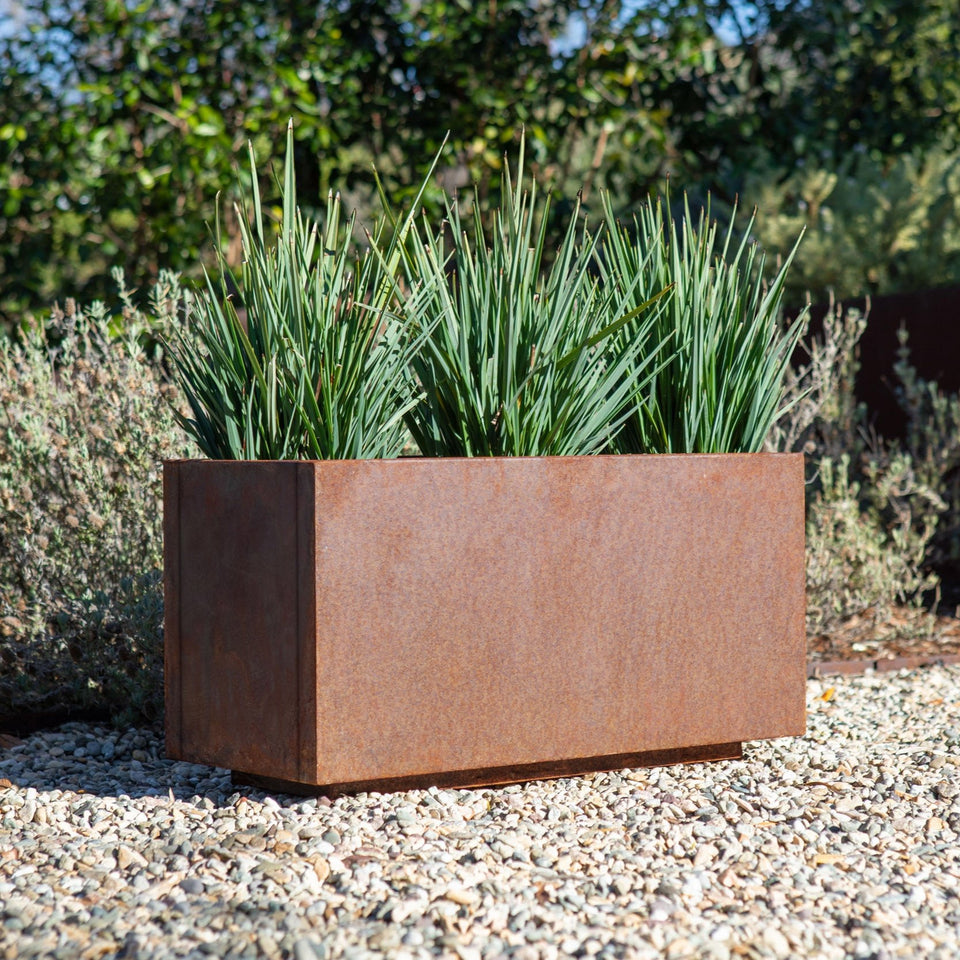 corten long box planter