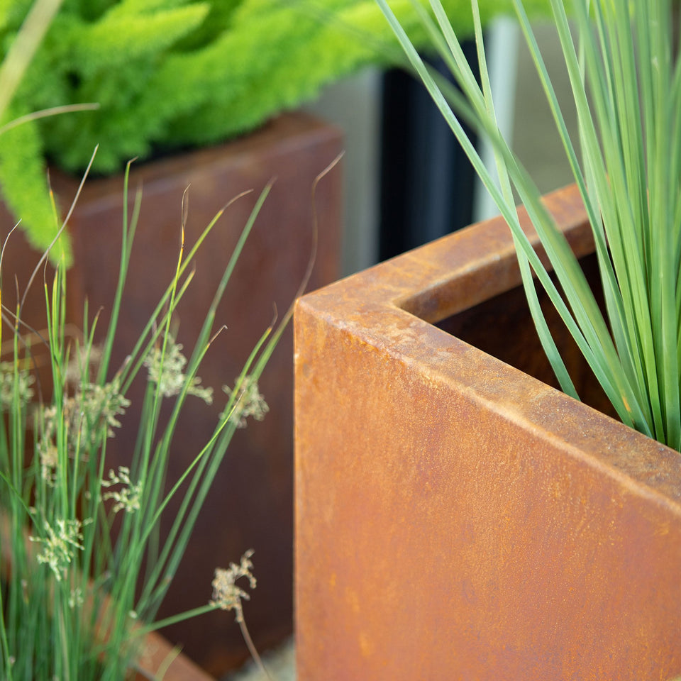 corten long box planter