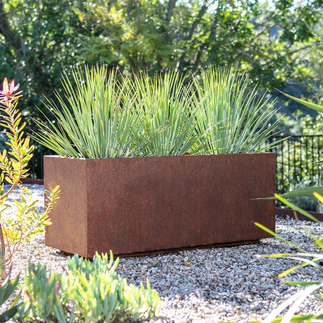 corten long box planter