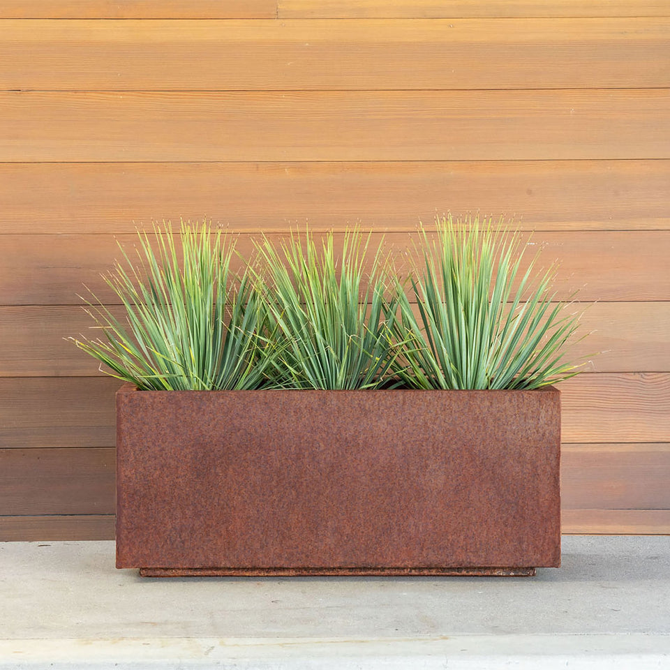 corten long box planter