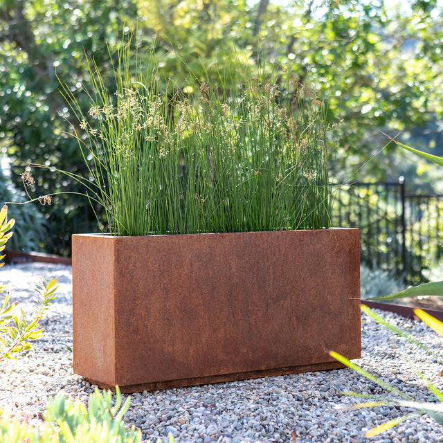 corten long box planter