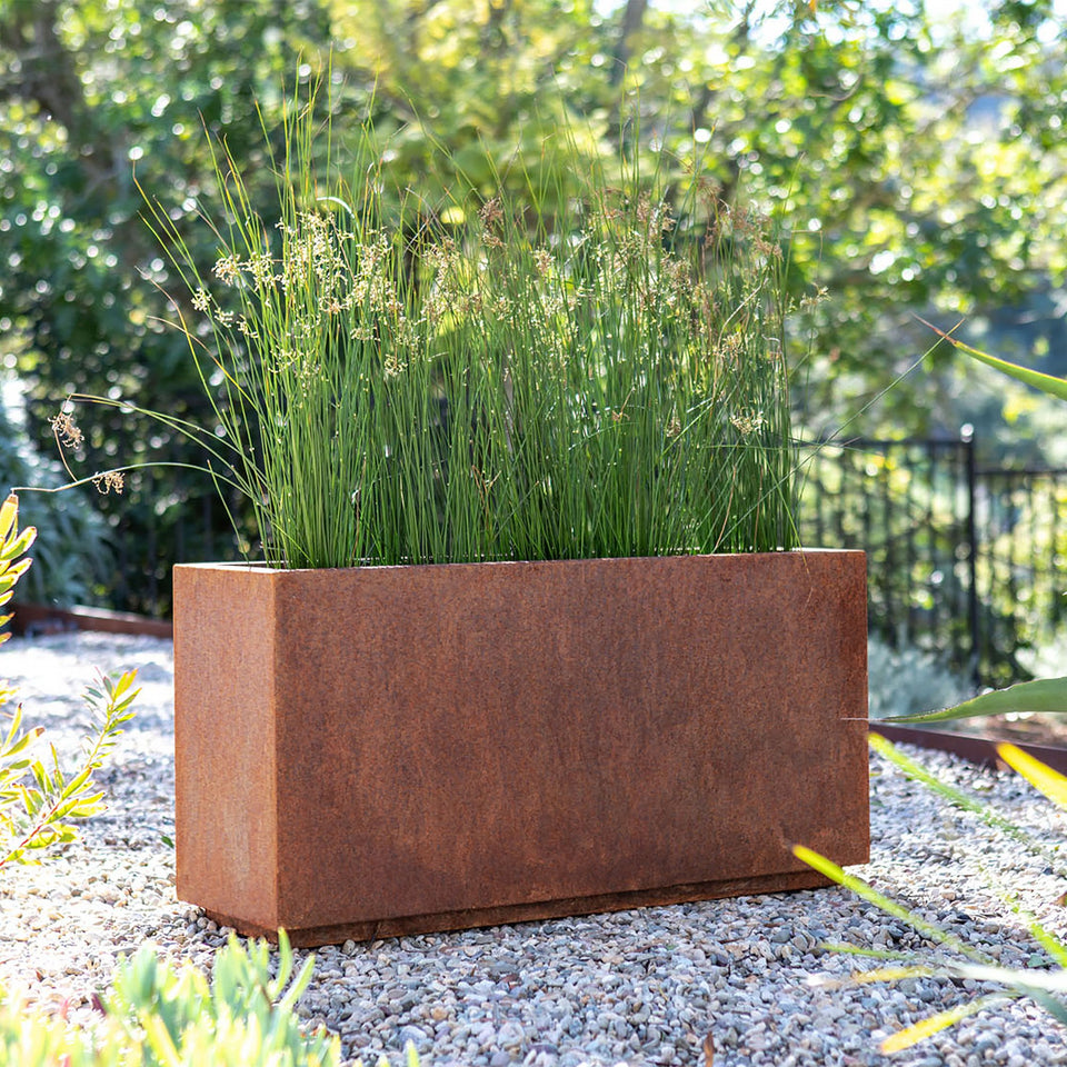 corten long box planter