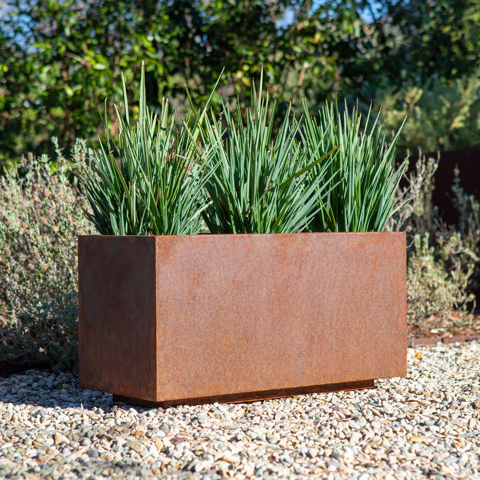 corten long box planter