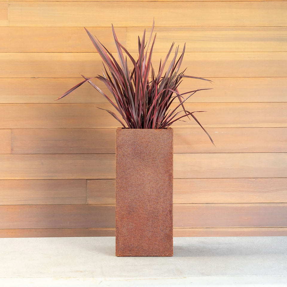 corten pedestal planter