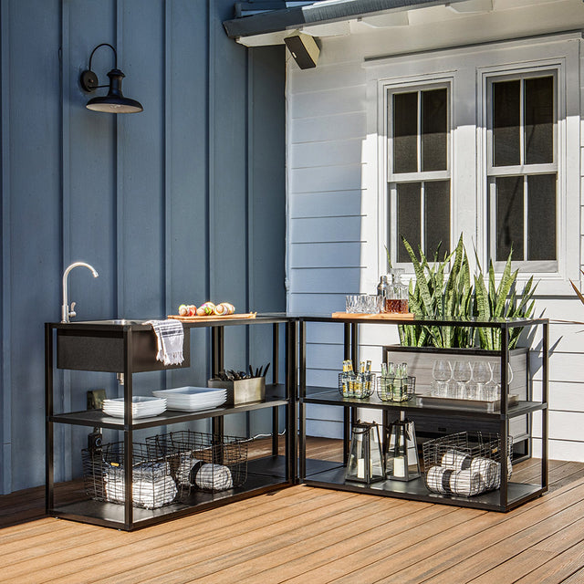 outdoor kitchen counter sink