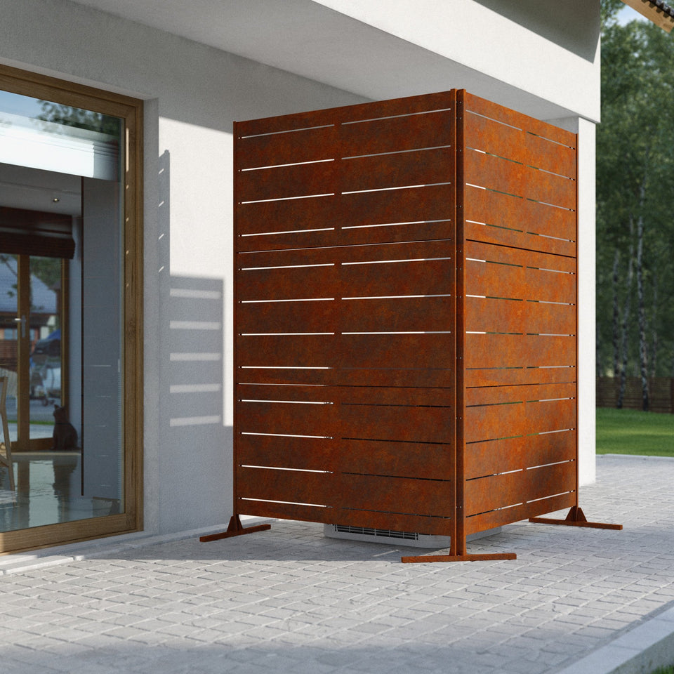 corten linear privacy screen sets