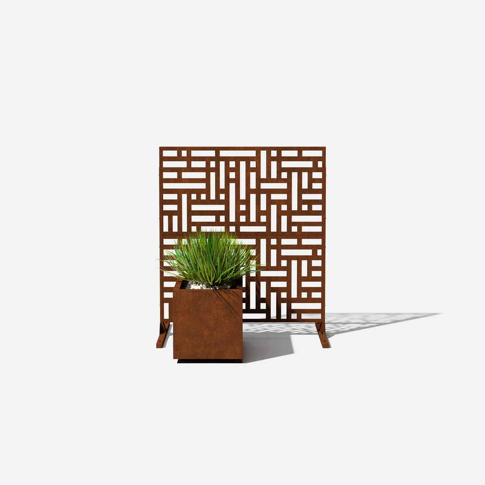 corten blocks privacy screen sets