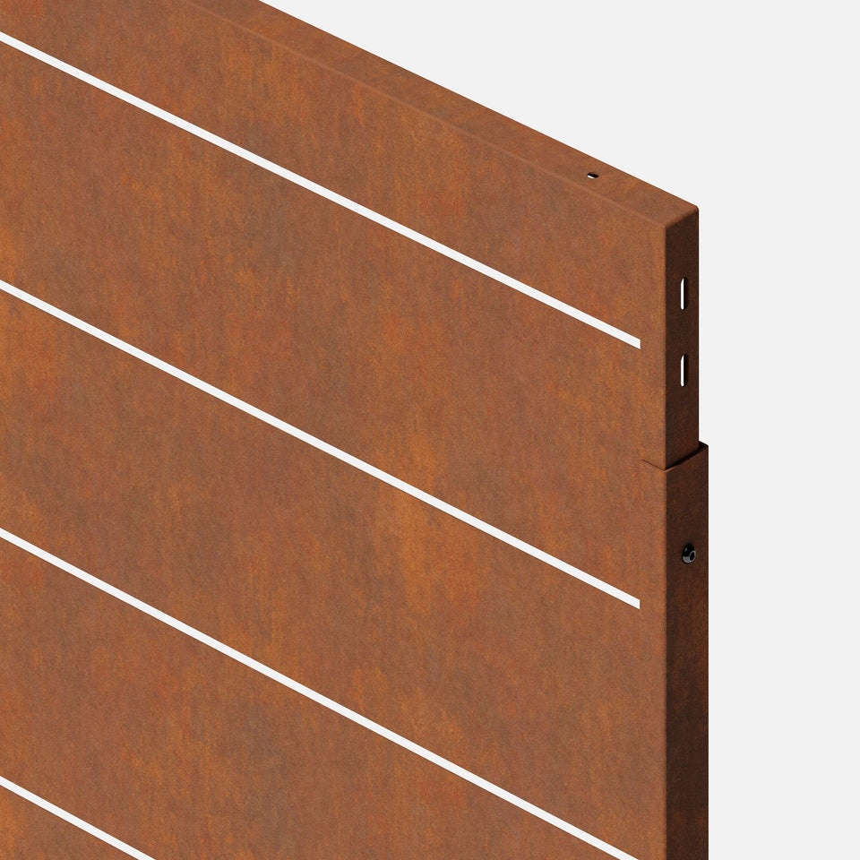 corten linear privacy screen sets