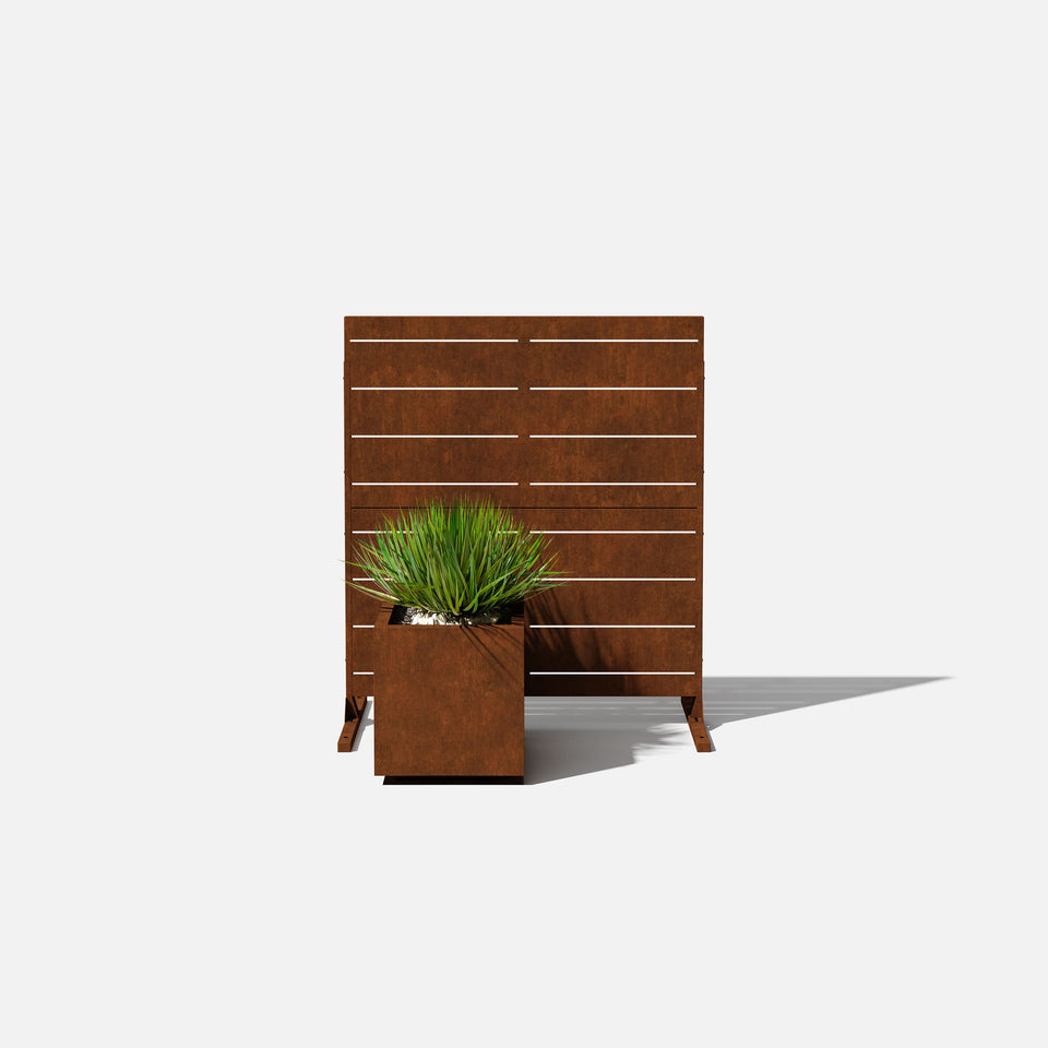 corten linear privacy screen sets