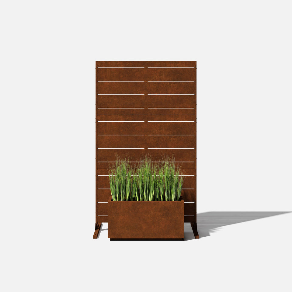 corten linear privacy screen sets