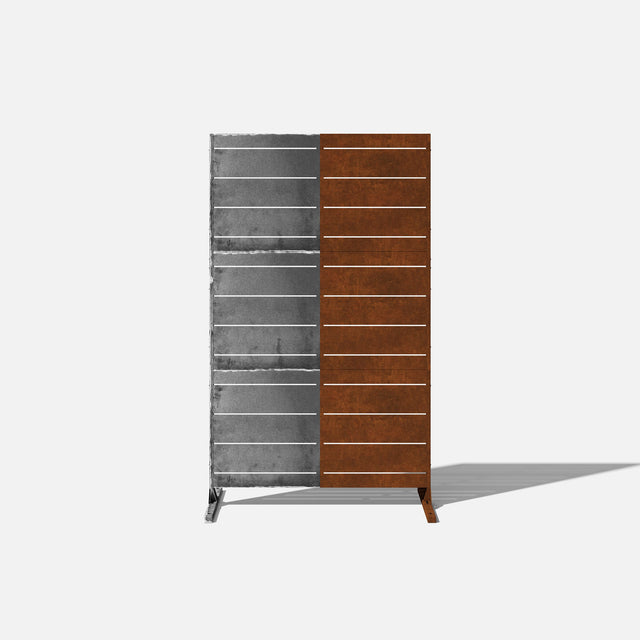 corten linear privacy screen sets
