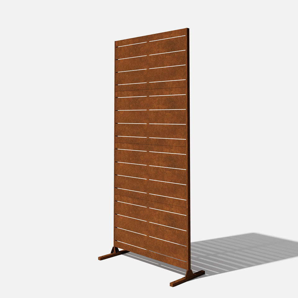 corten linear privacy screen sets