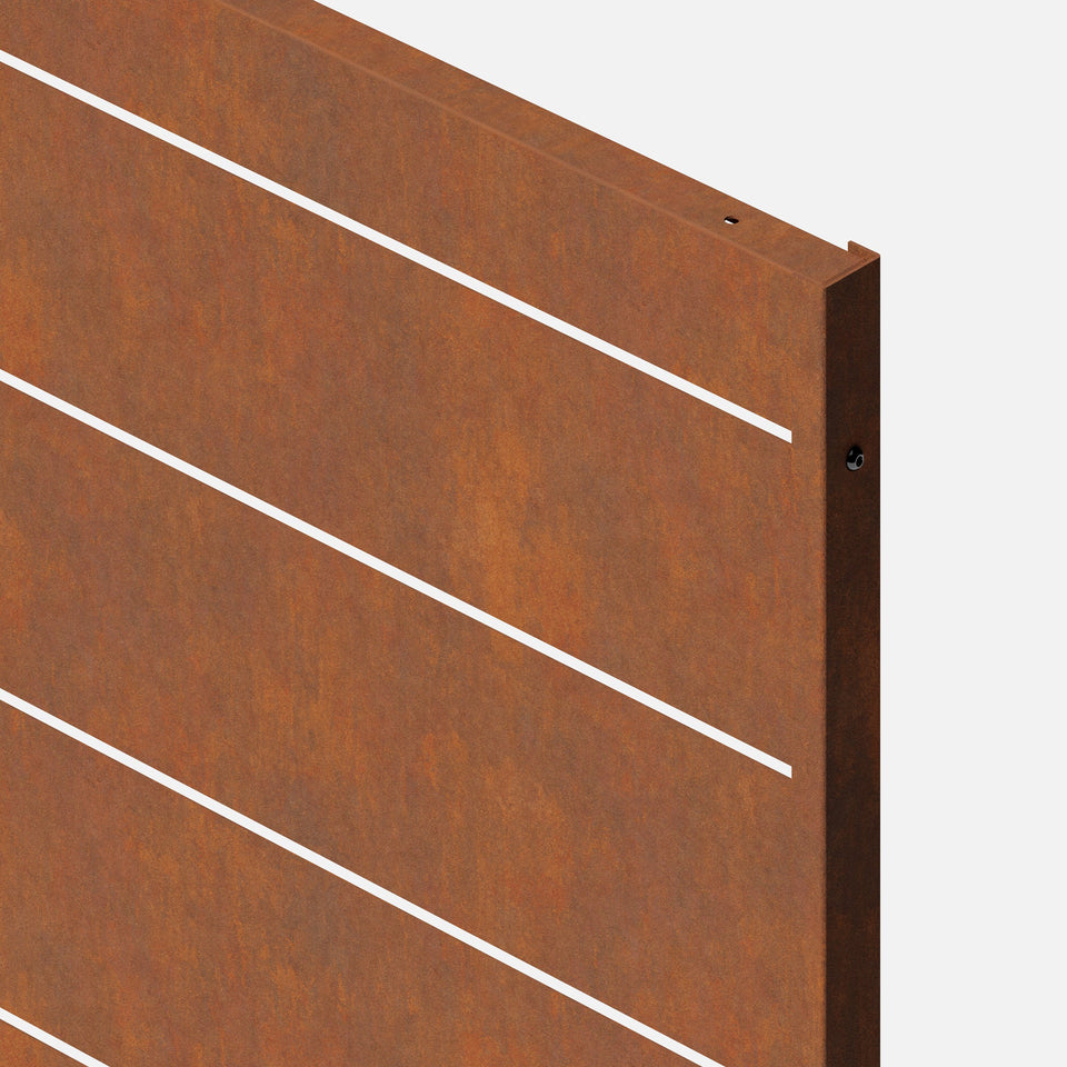 corten linear privacy screen sets