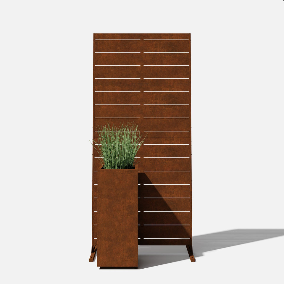 corten linear privacy screen sets