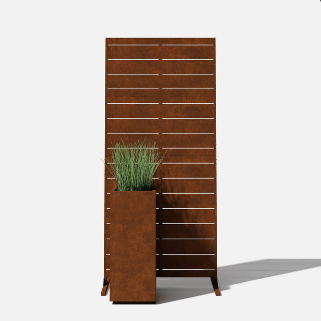 corten linear privacy screen sets