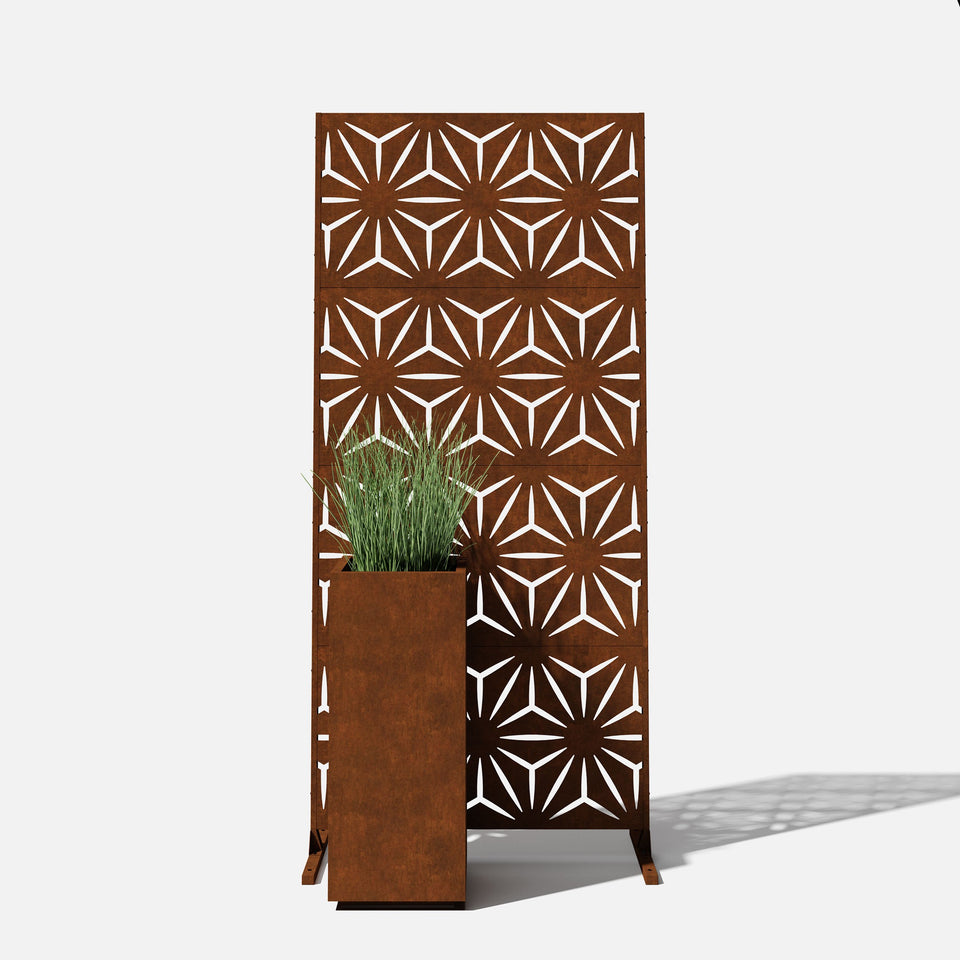 corten star privacy screen sets