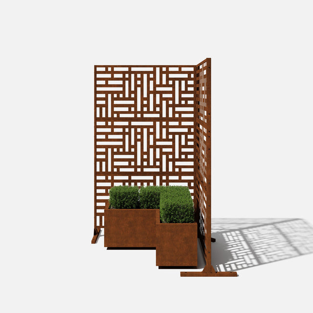 corten blocks privacy screen sets