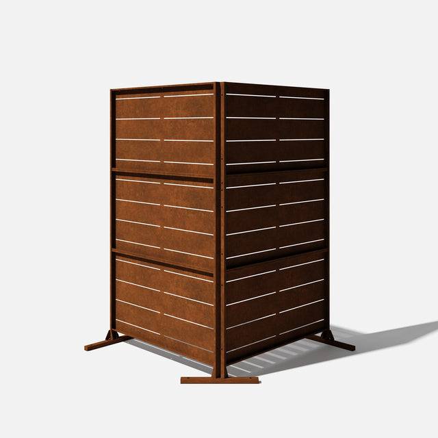 corten linear privacy screen sets