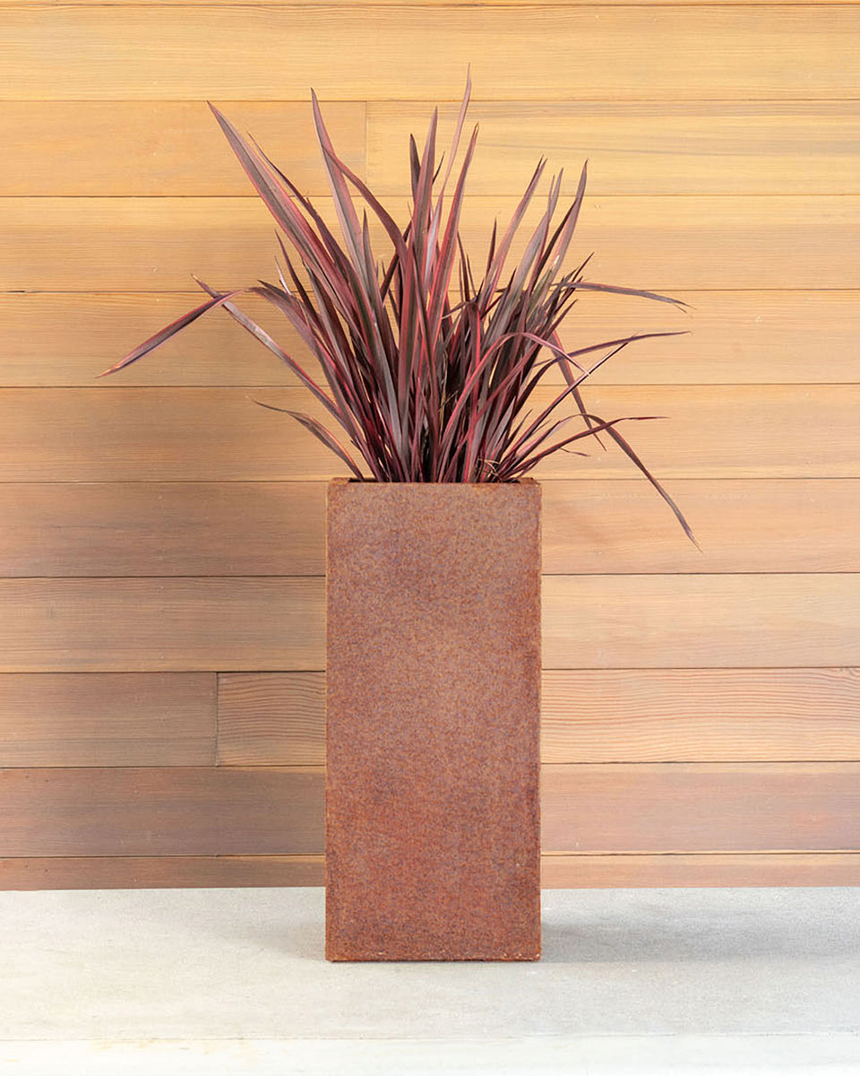 corten pedestal planter