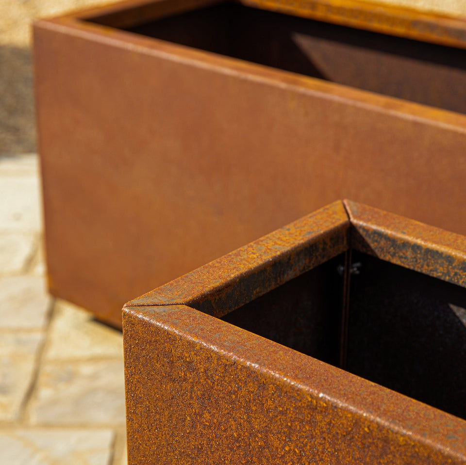 corten long box planter