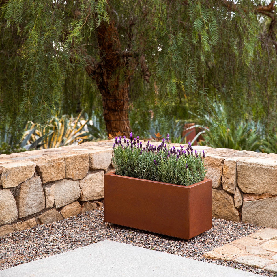 corten long box planter