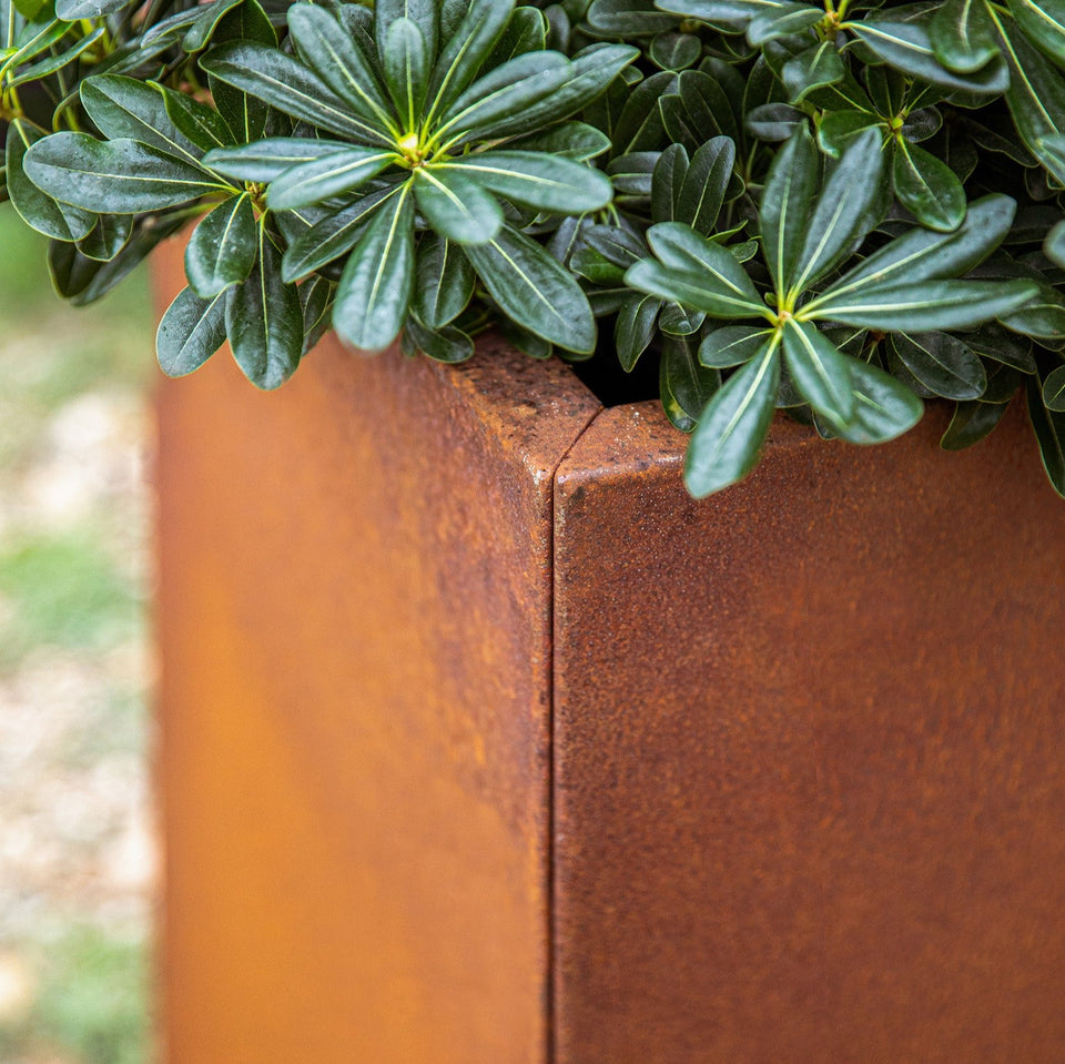 corten pedestal planter