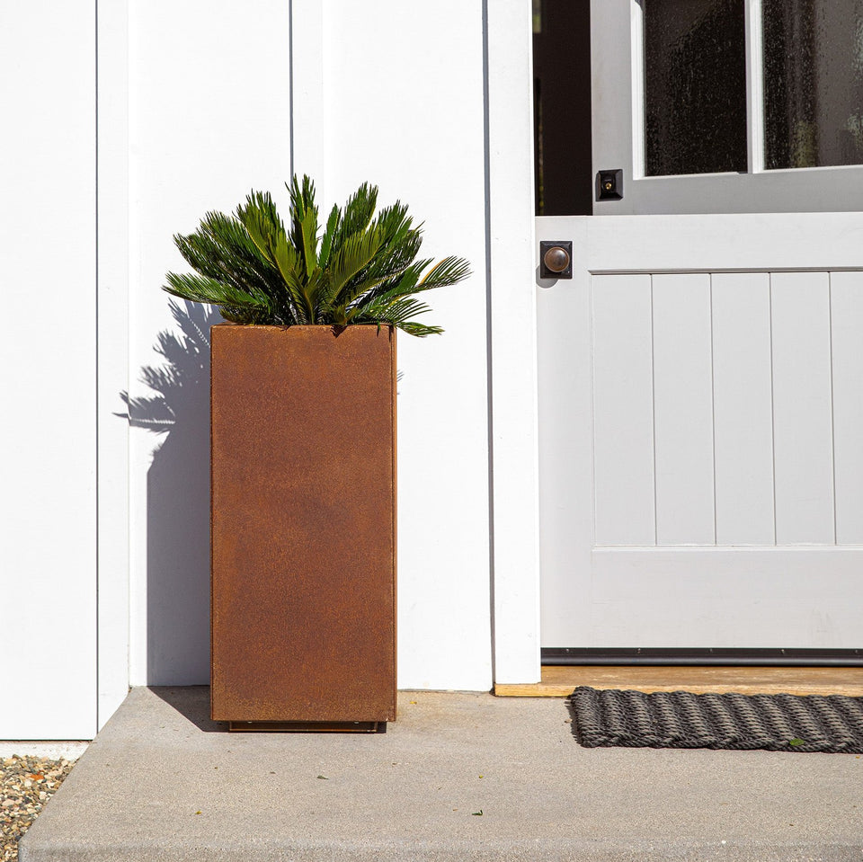 corten pedestal planter