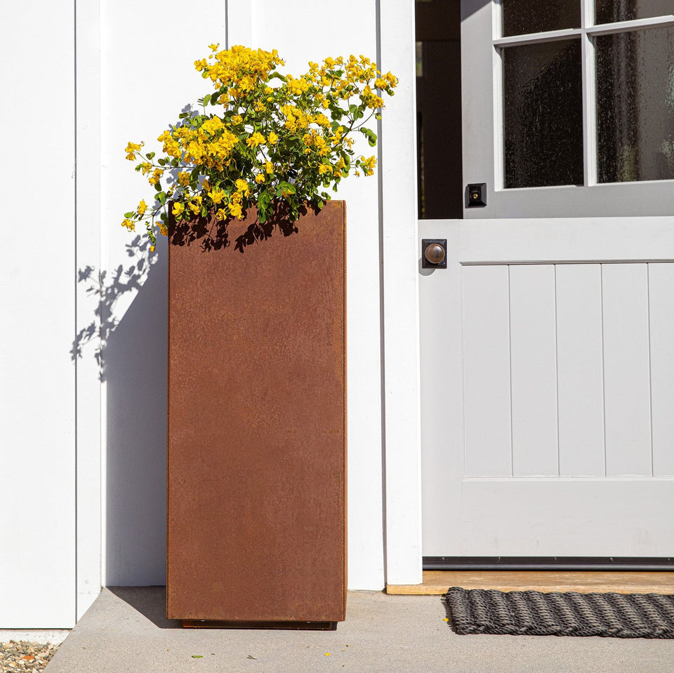 corten pedestal planter