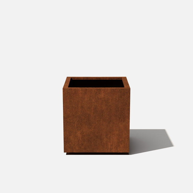 corten cube planter