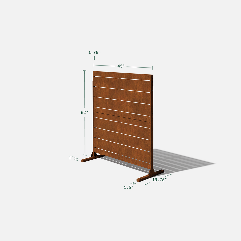 corten linear privacy screen sets