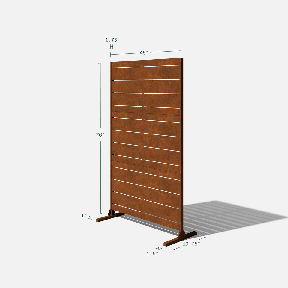 corten linear privacy screen sets