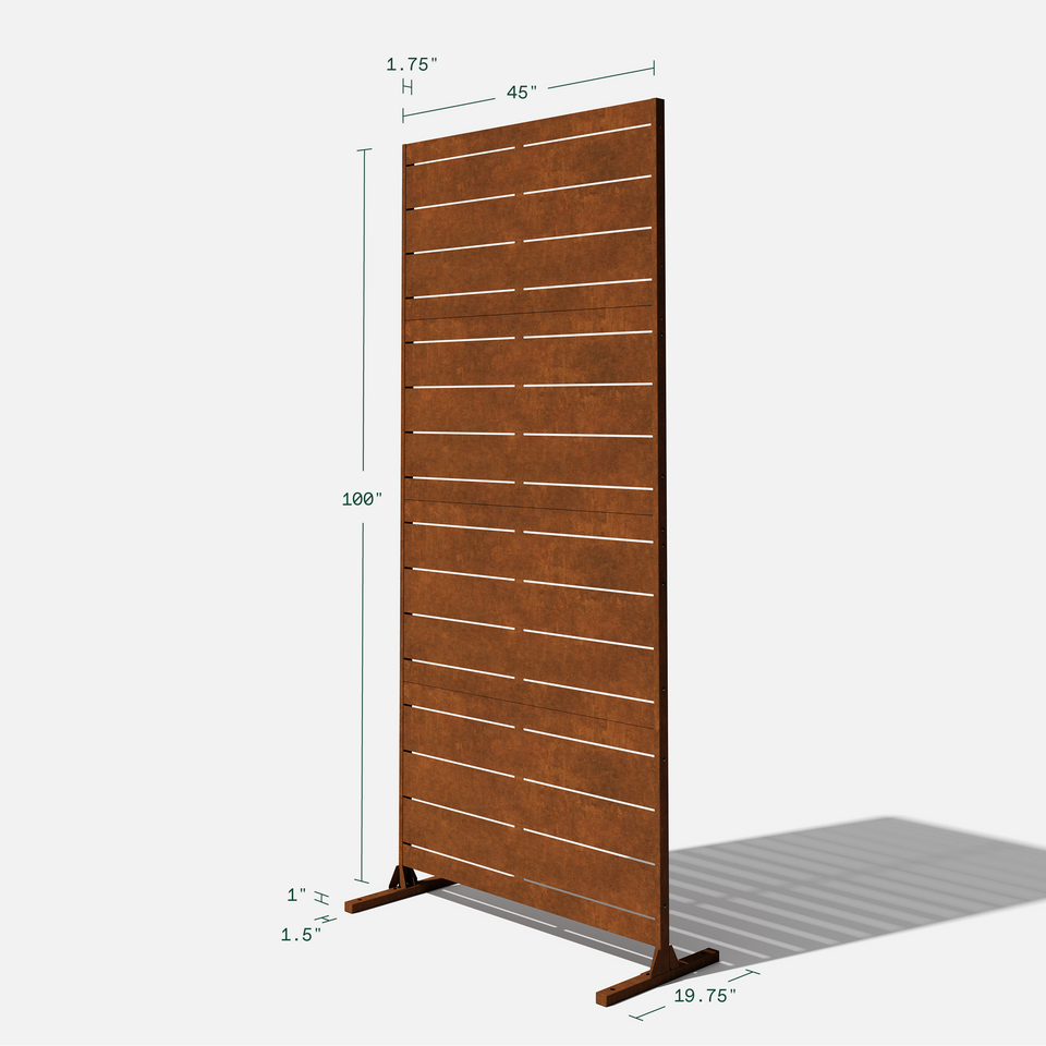 corten linear privacy screen sets