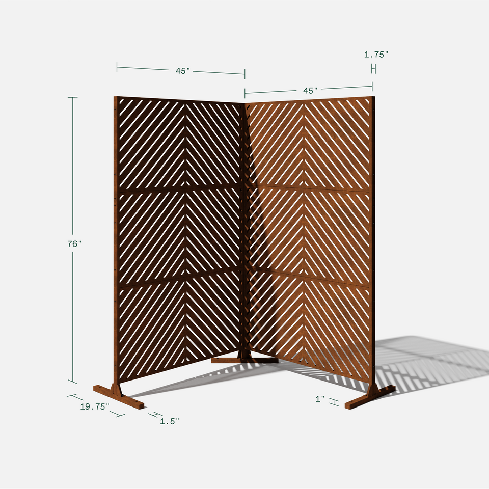 corten arrow privacy screen sets