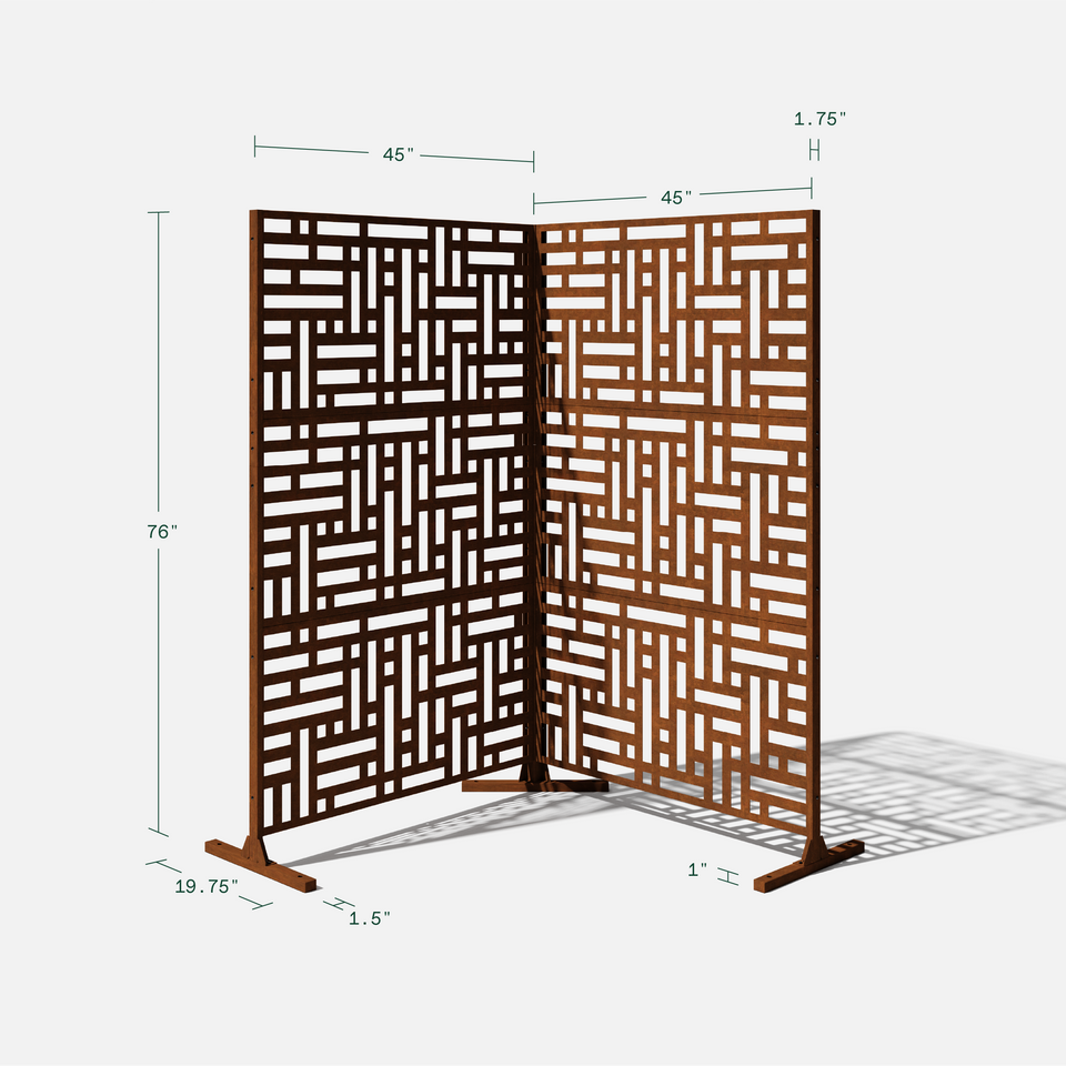 corten blocks privacy screen sets