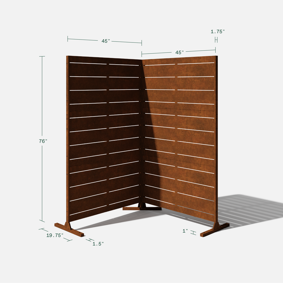 corten linear privacy screen sets