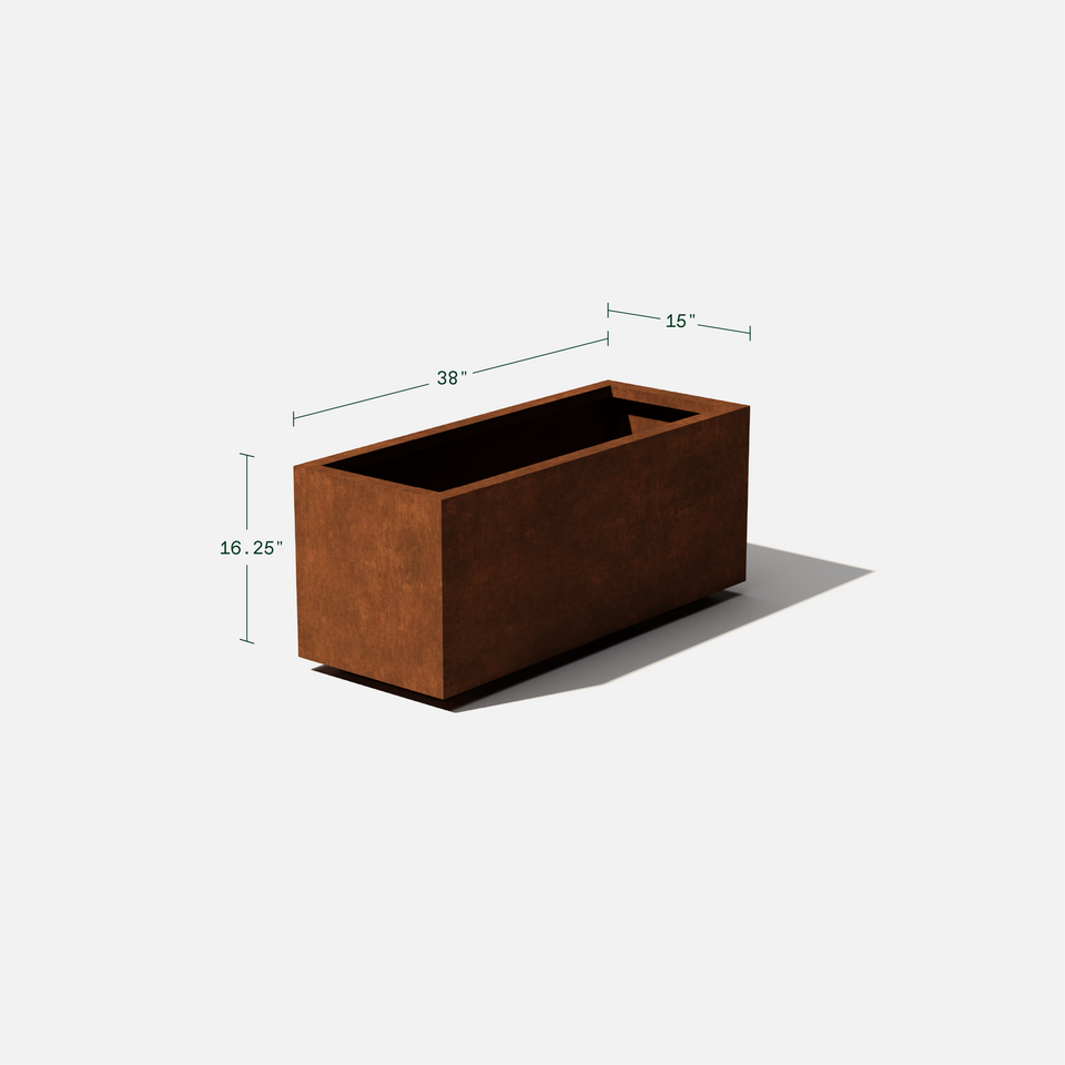 corten long box planter