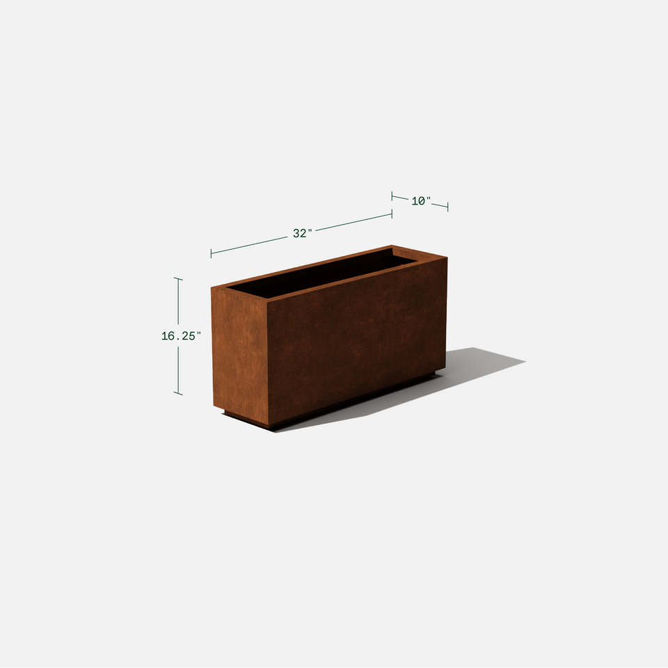 corten long box planter