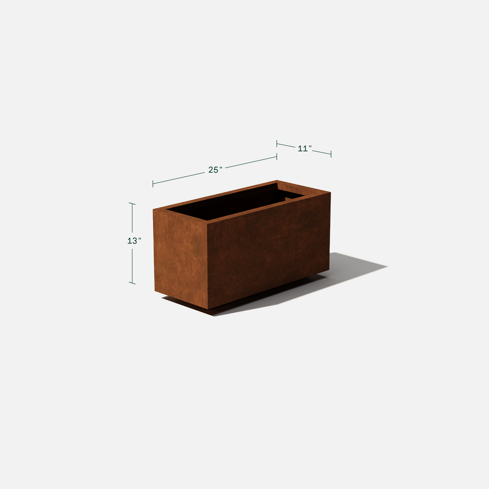 corten long box planter